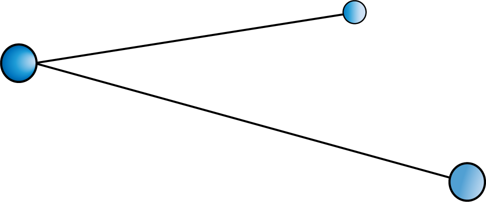 3 nodes connected by lines. A simple sketch.